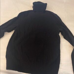 Aqua Black Cashmere Turtleneck Sweater